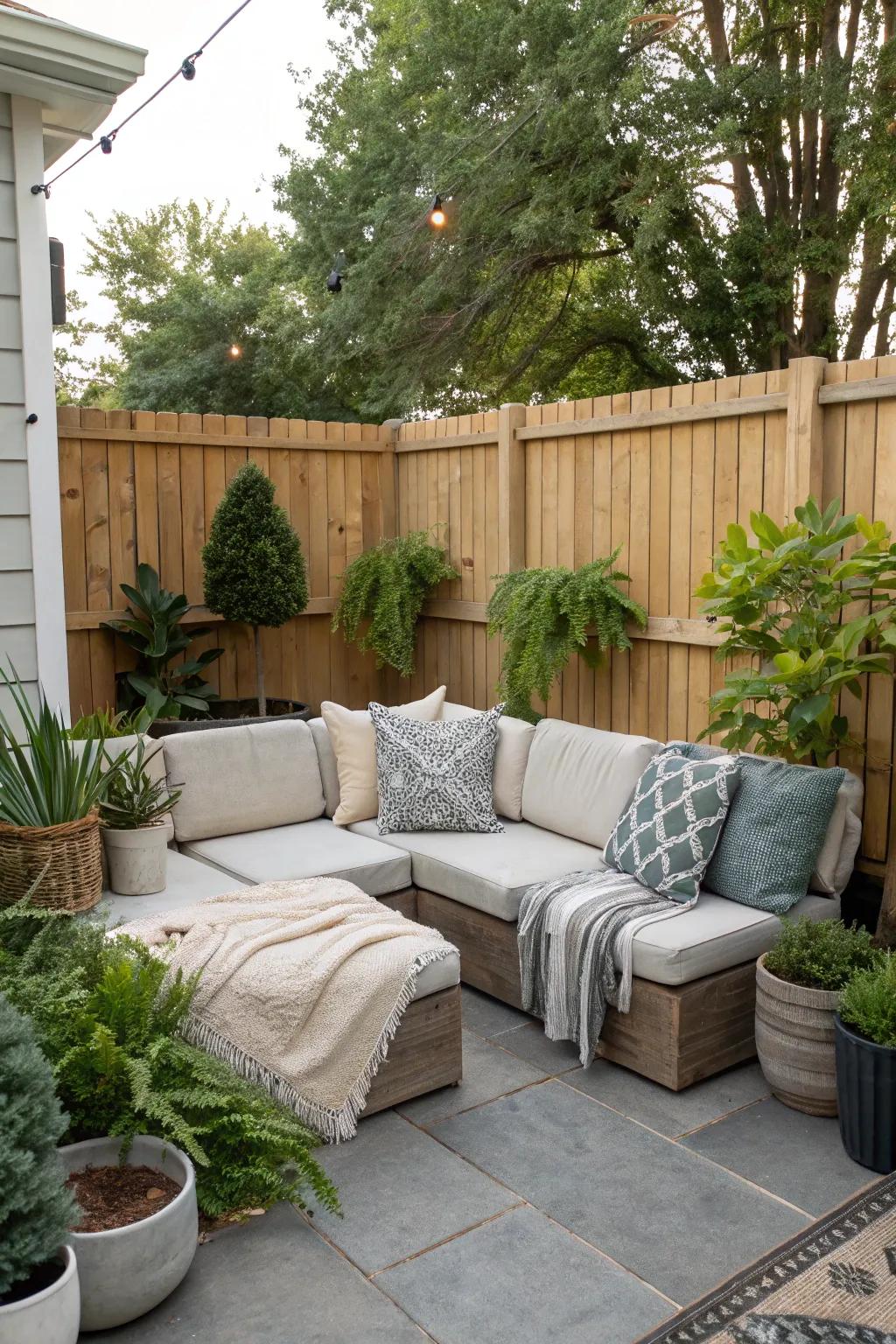 Set up a cozy corner for intimate gatherings