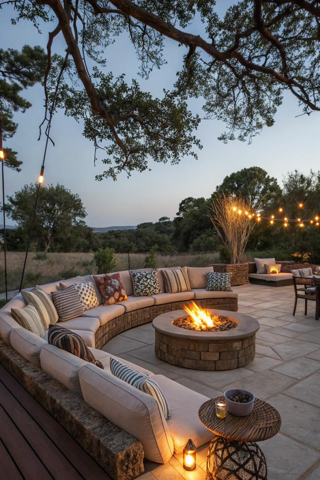 A charming fire pit area perfect for evening gatherings.