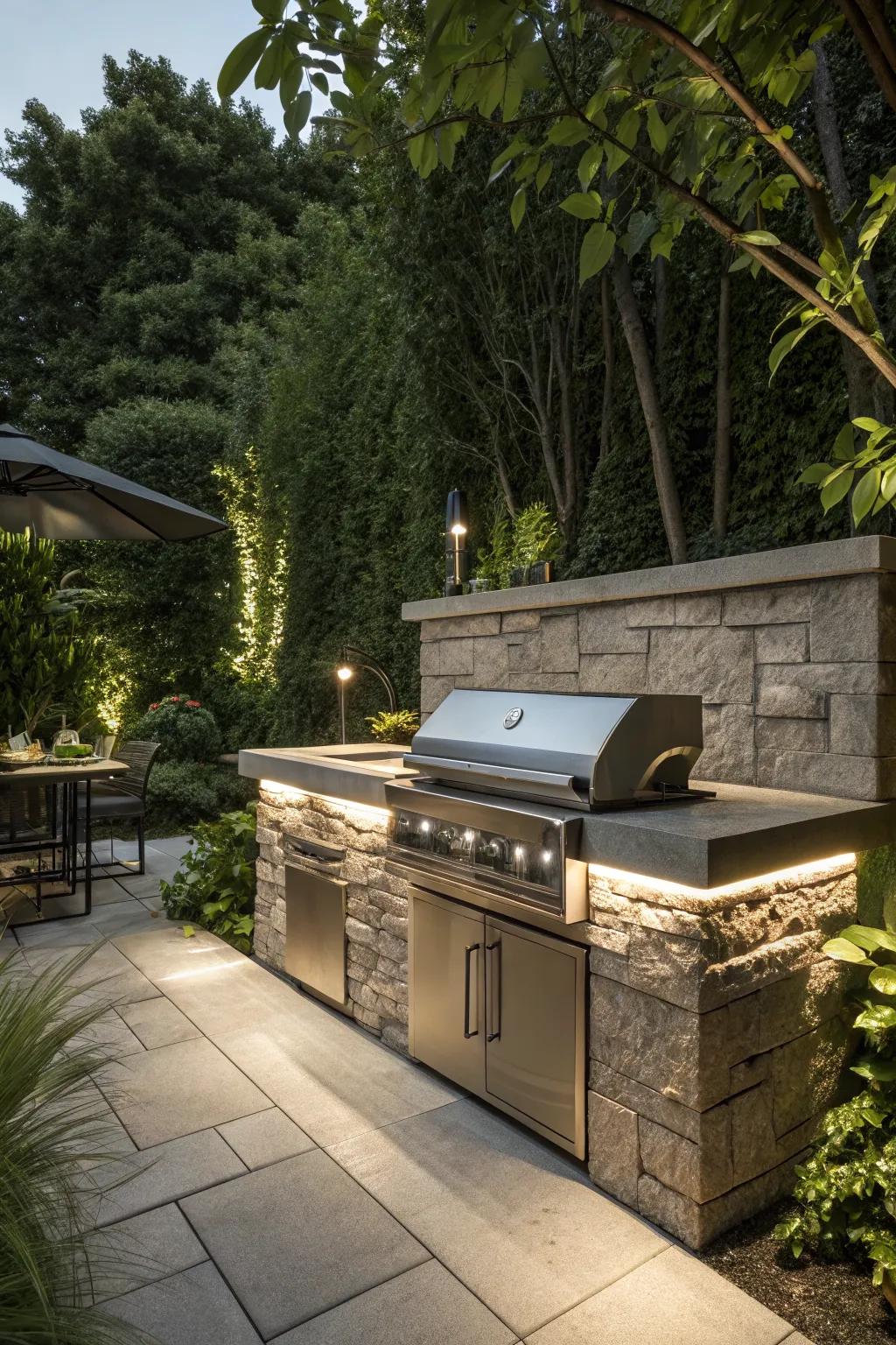 A grill station that serves as the heart of your outdoor kitchen.