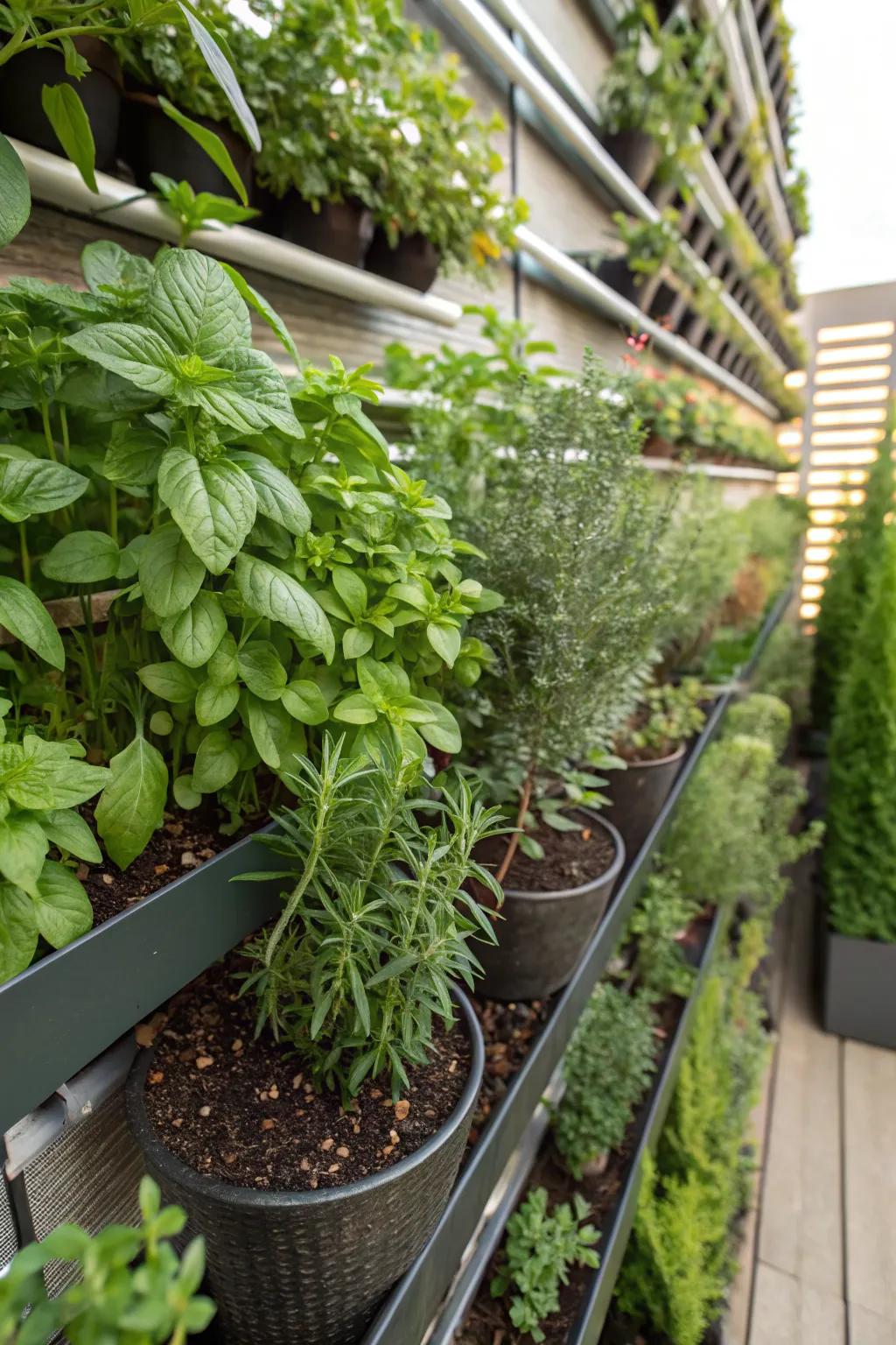 A delightful vertical herb garden brings both flavor and freshness to your outdoor space.
