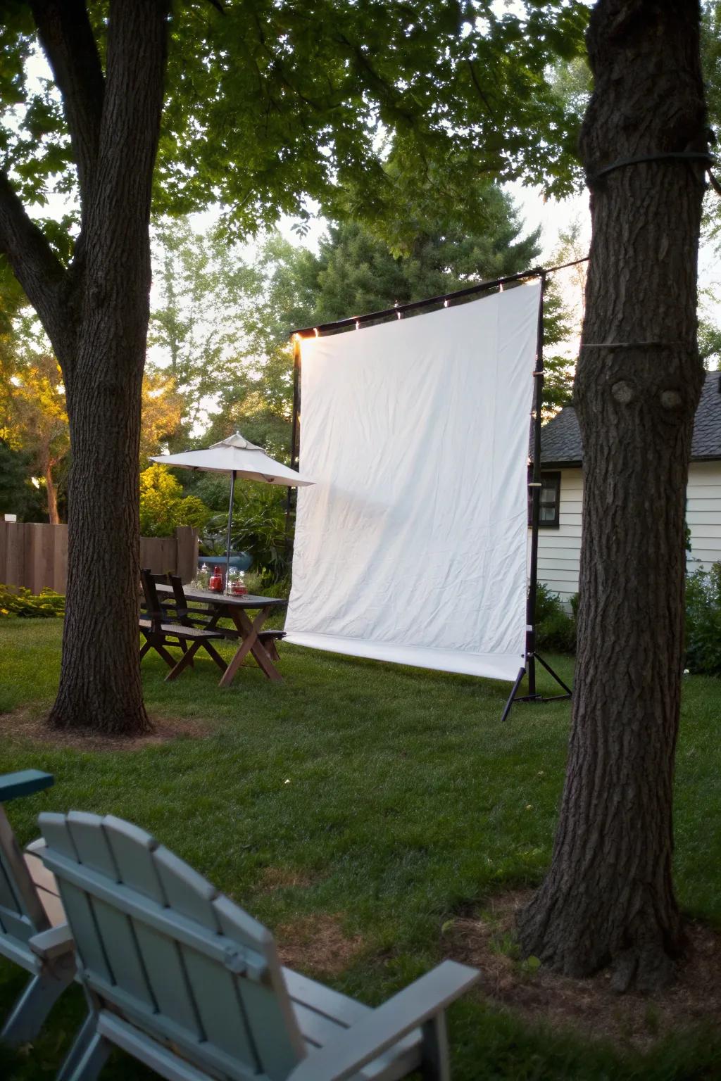 A simple white sheet can become the perfect DIY projector screen.