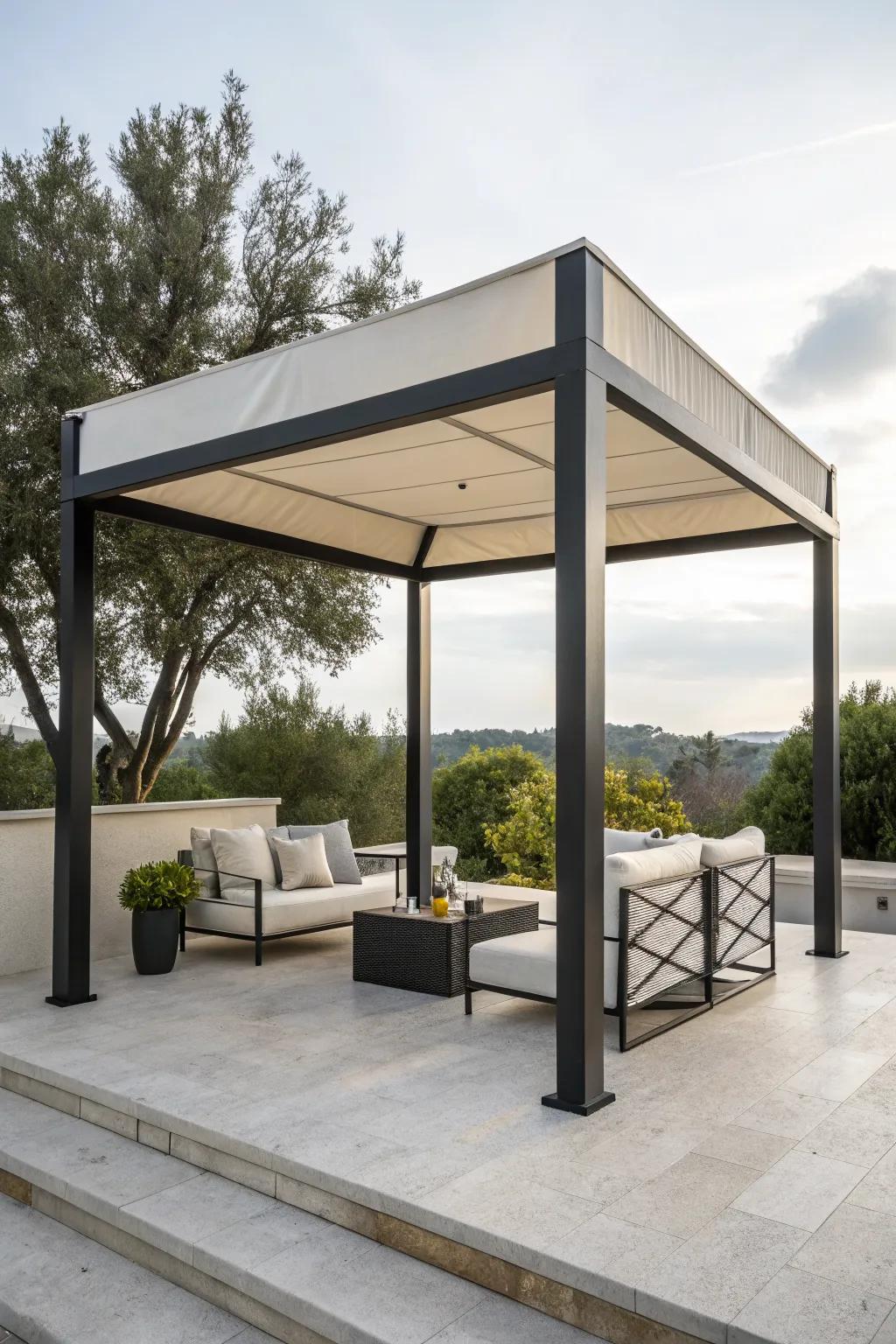 Embrace simplicity with a modern minimalist gazebo design.