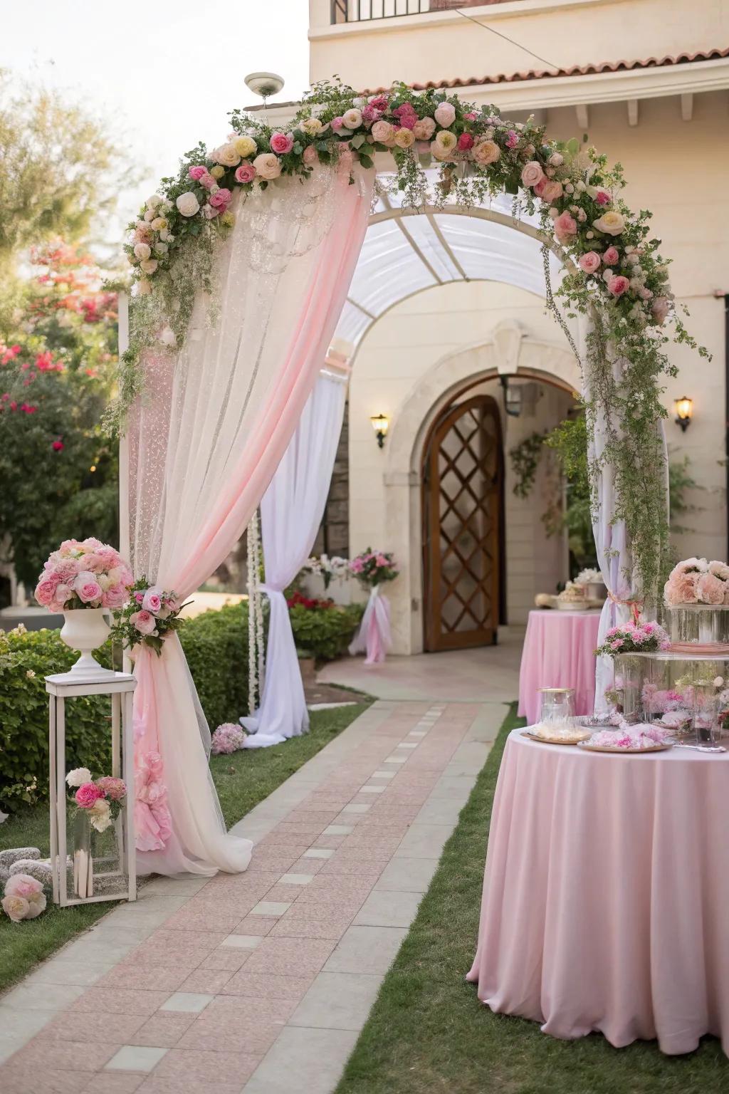 A magical entrance sets the tone for your princess party.