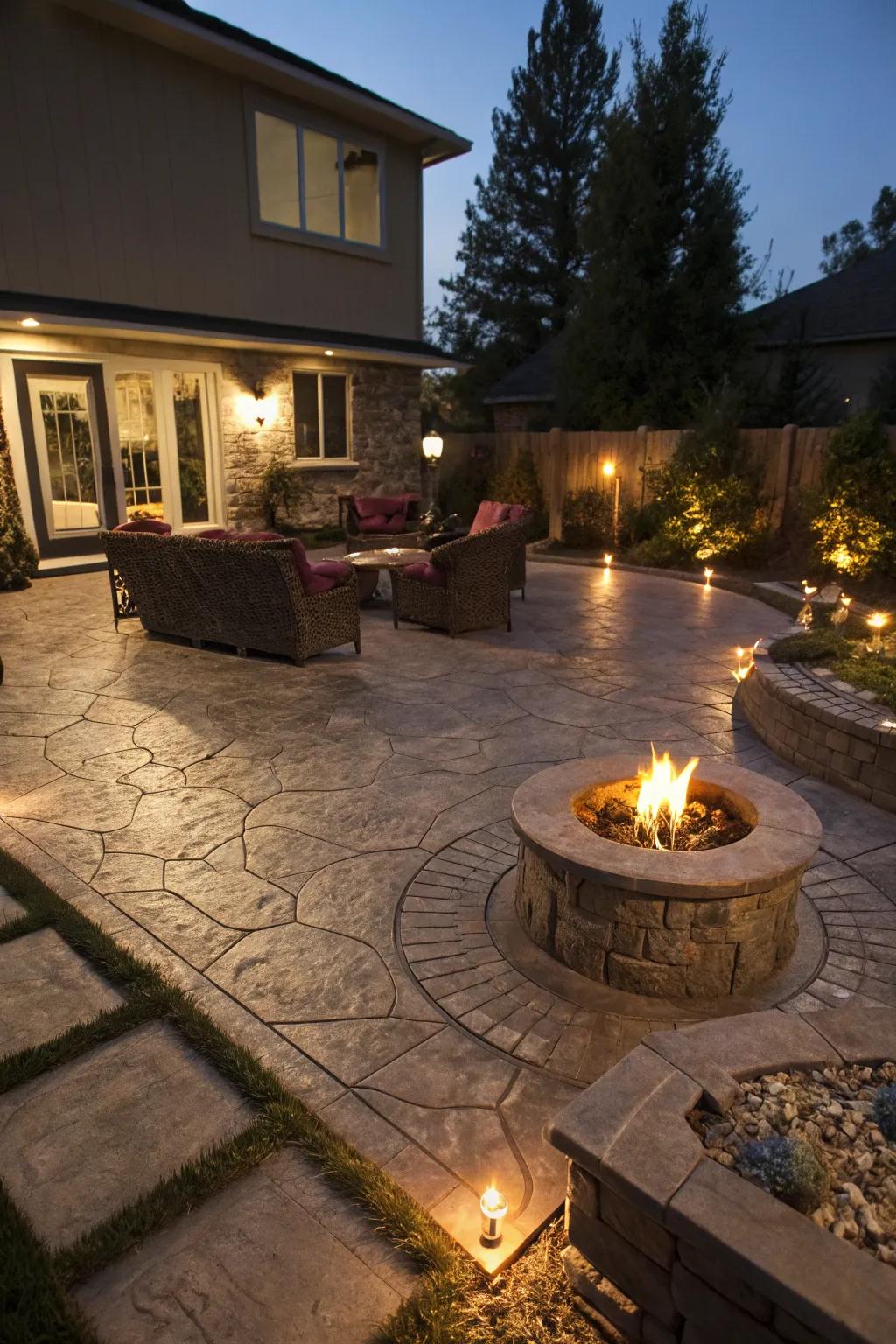 A fire pit transforms your patio into a cozy gathering spot.