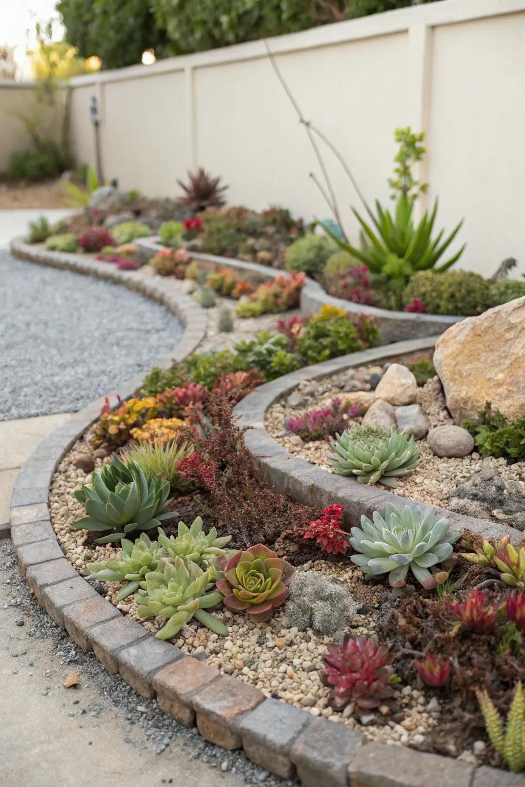 A mesmerizing spiral succulent garden that captivates with its natural flow.