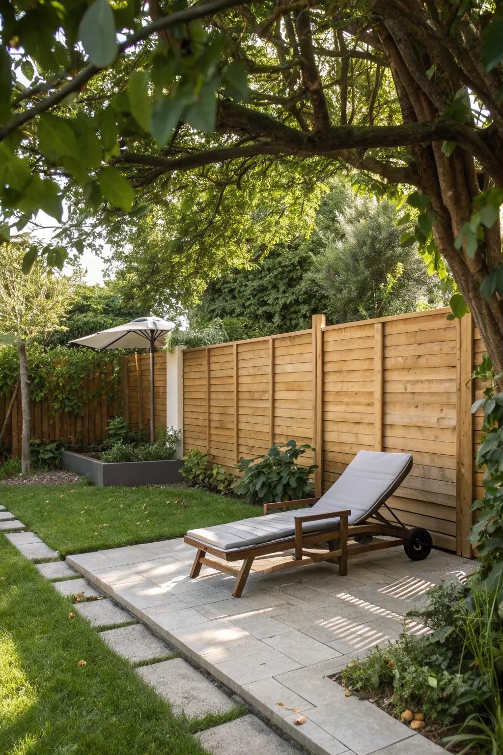 Relax in privacy with elegant wooden screens.