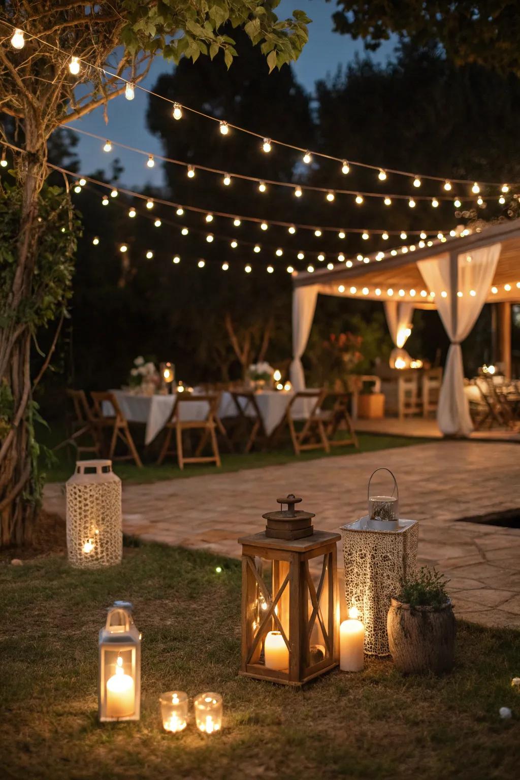 Elegant lighting transforms any outdoor space into a magical retreat.