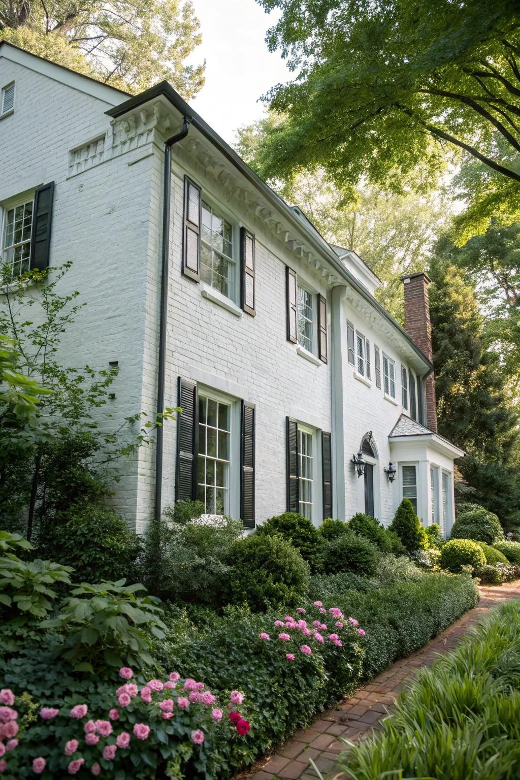 White painted brick offers a timeless and elegant look.