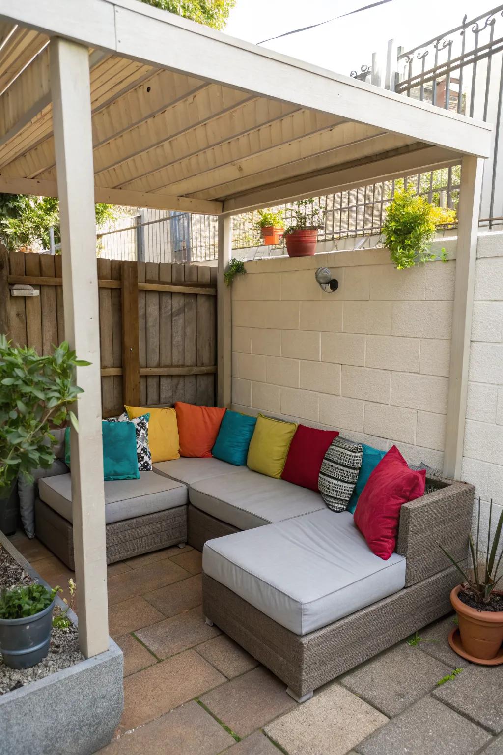 Compact seating brings comfort and style to small patios.