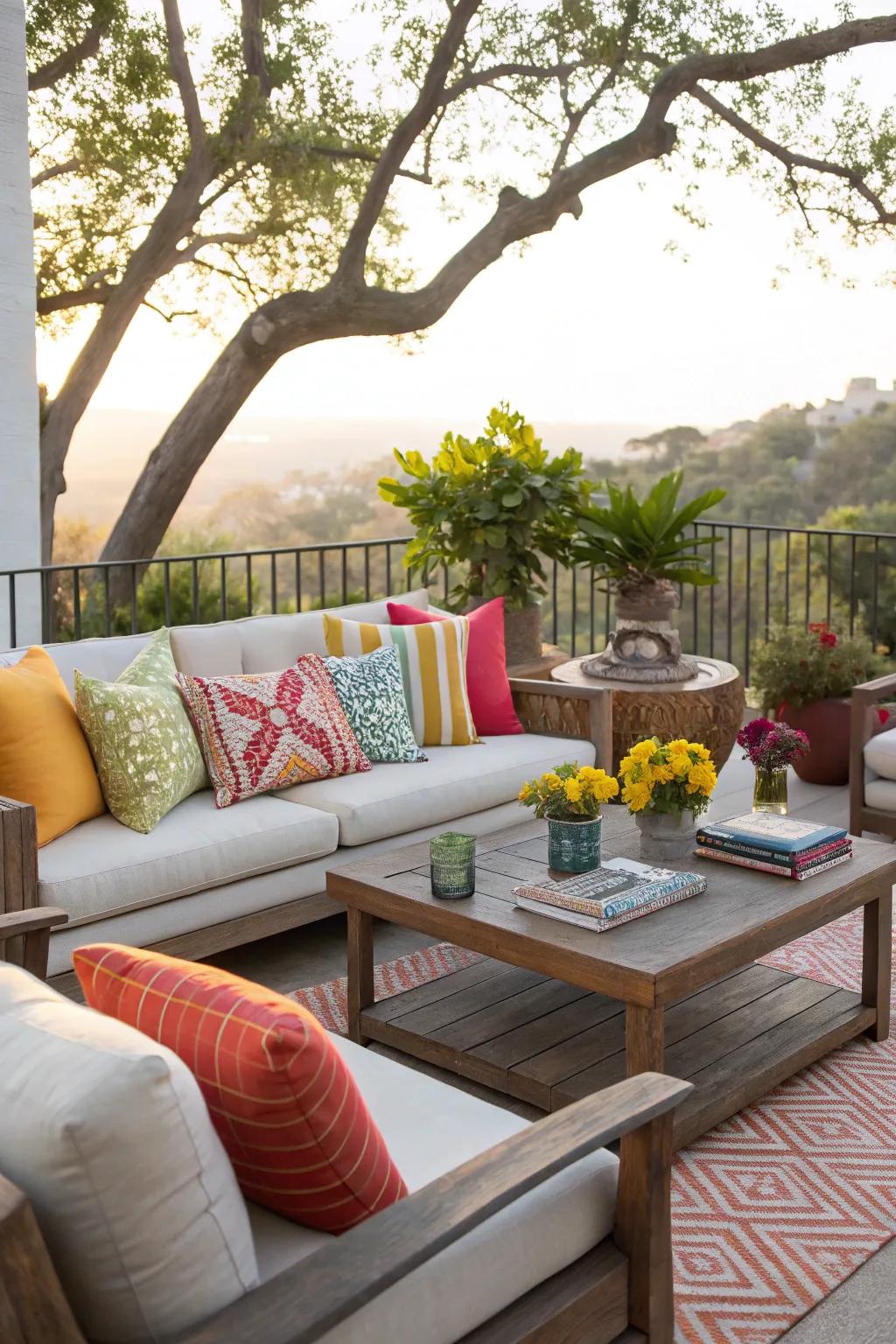 An inviting outdoor living room perfect for relaxation.