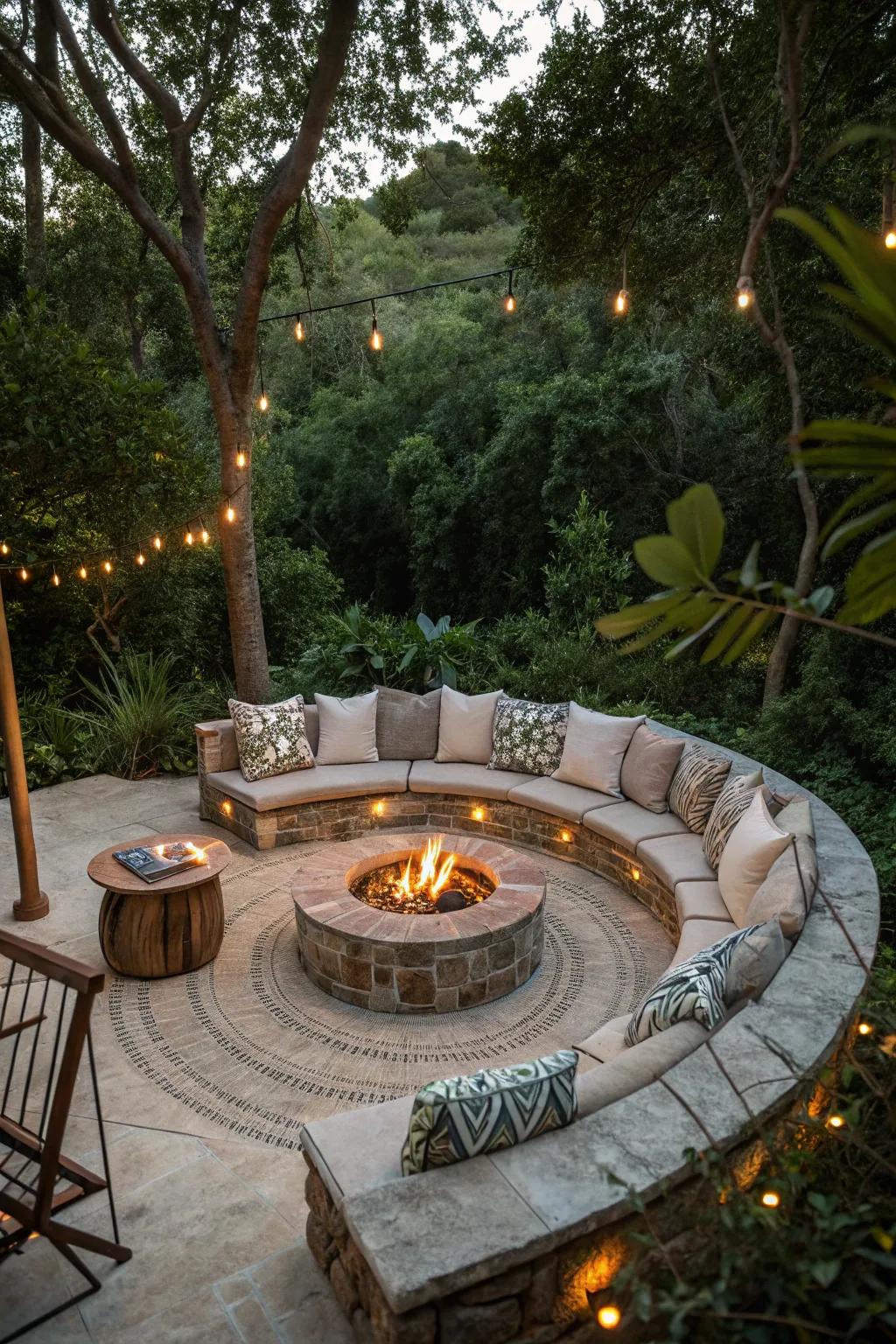 Circular seating creates a cozy atmosphere perfect for gatherings.