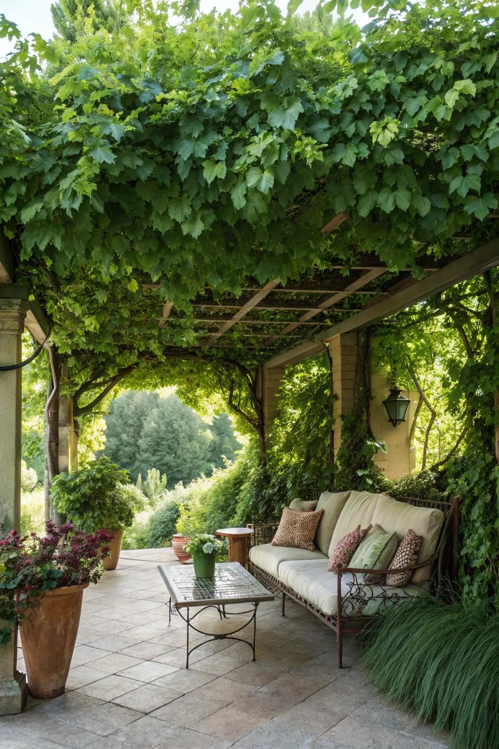 A natural canopy of greenery provides shade and beauty.