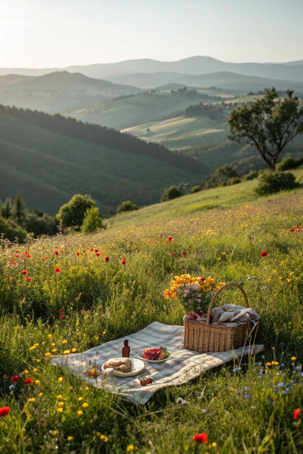 A scenic location sets the mood for an unforgettable picnic.