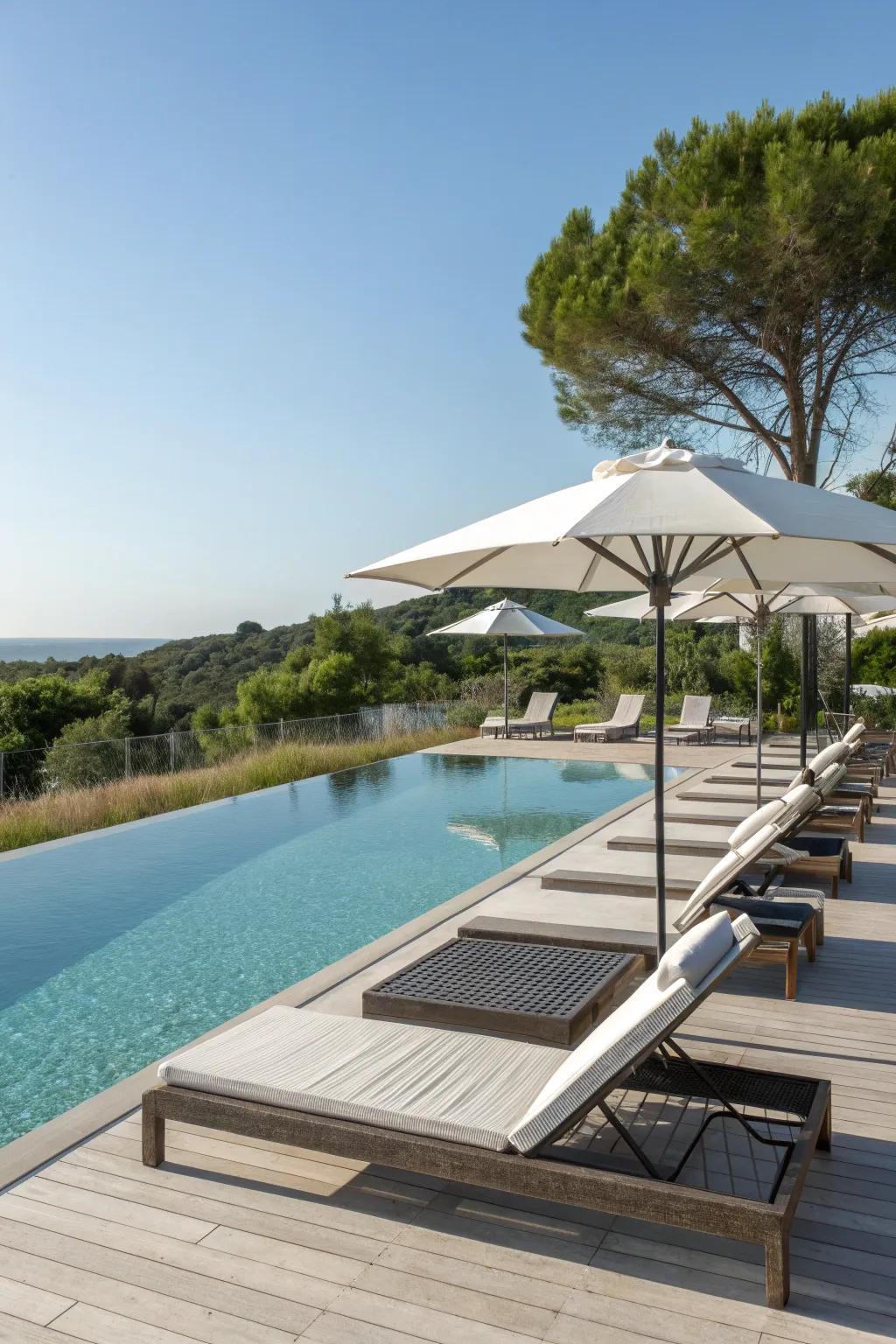 Chic loungers perfect for basking in the sun by your pool.