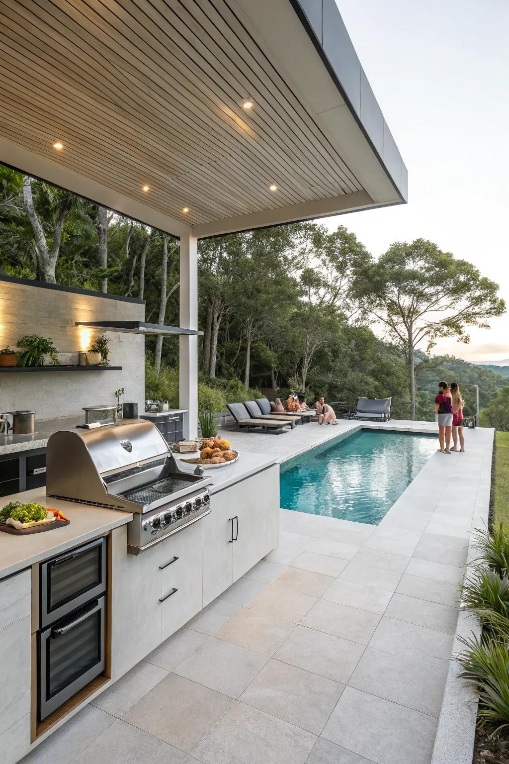 A well-planned outdoor kitchen makes summer BBQs a breeze.
