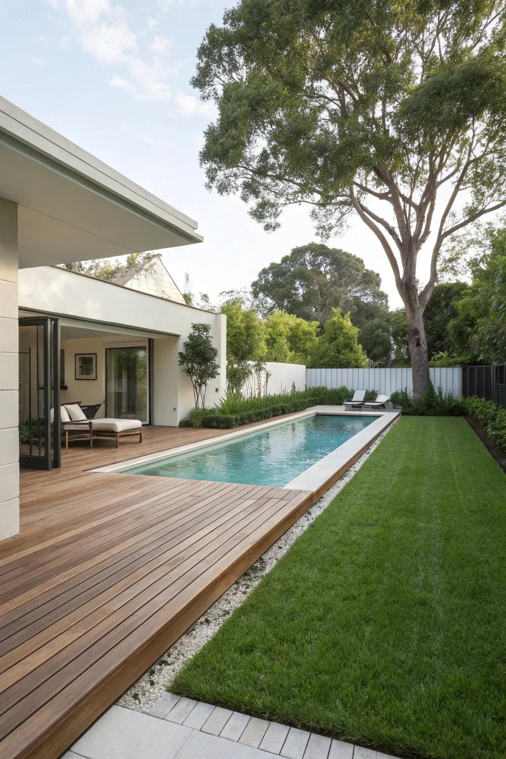 Simplicity at its finest with minimalist pool design.