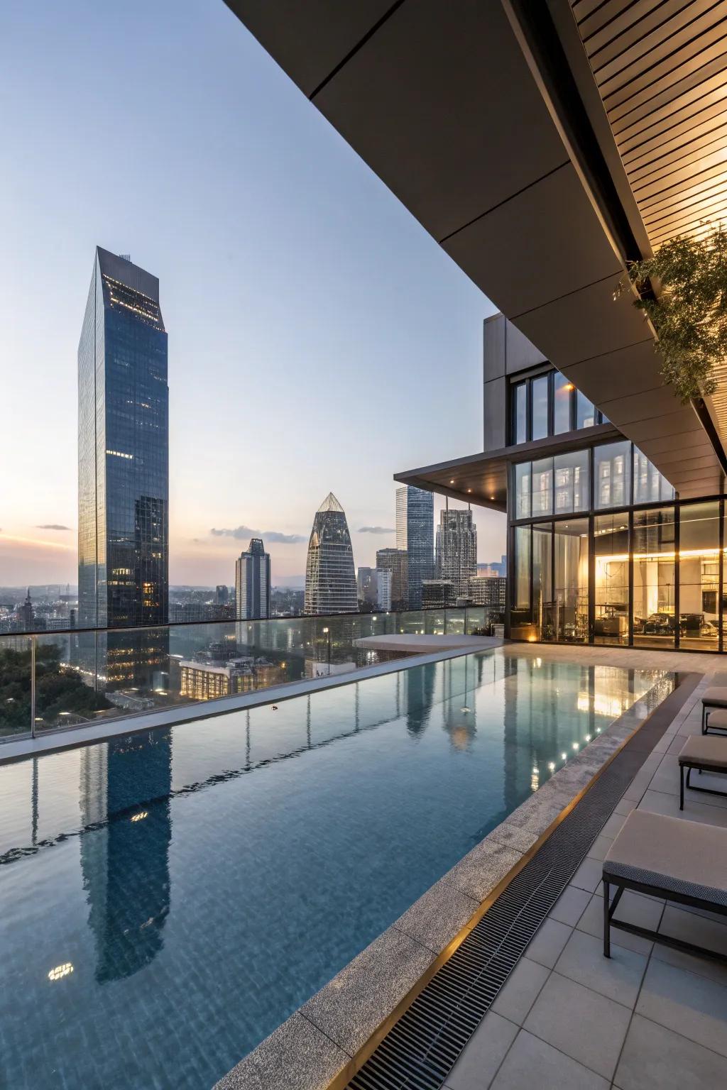 A rooftop infinity pool blending seamlessly with the sky.