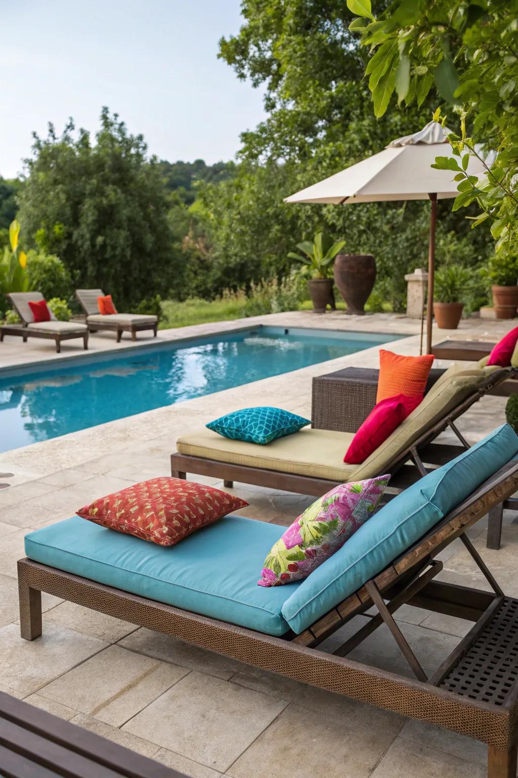 Create a cozy lounging area with plush seating and vibrant cushions.