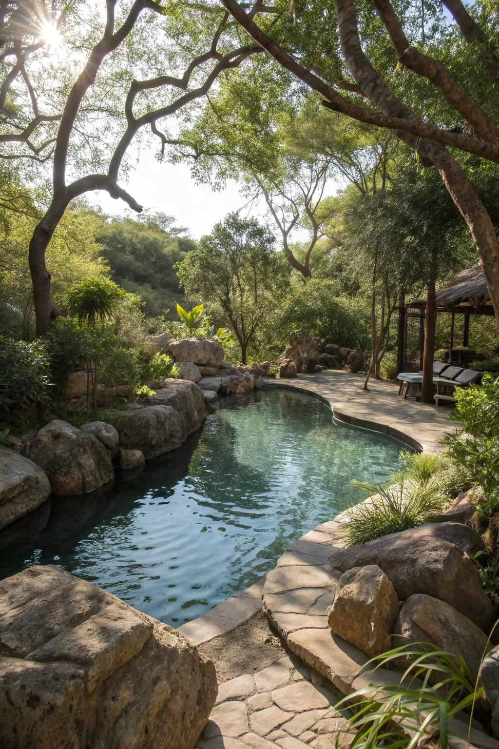 A pool that harmonizes with nature.