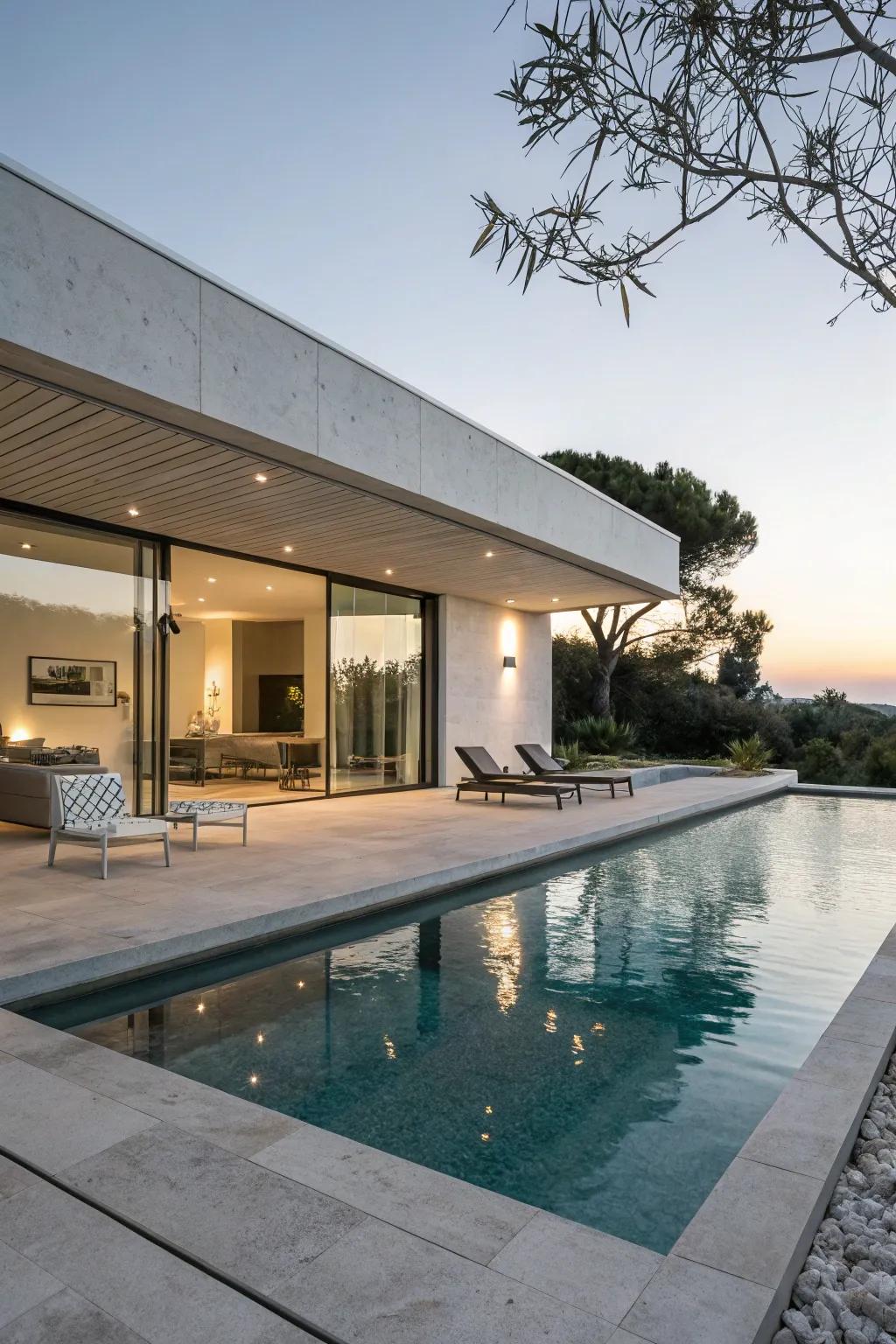 Sleek and modern: Embrace minimalism in your pool design.