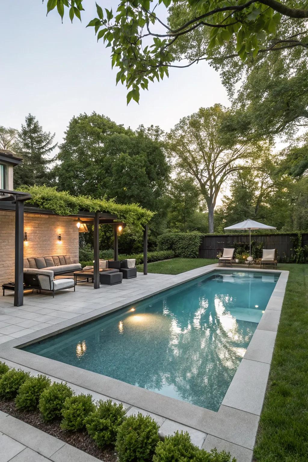 The timeless elegance of a rectangular pool.