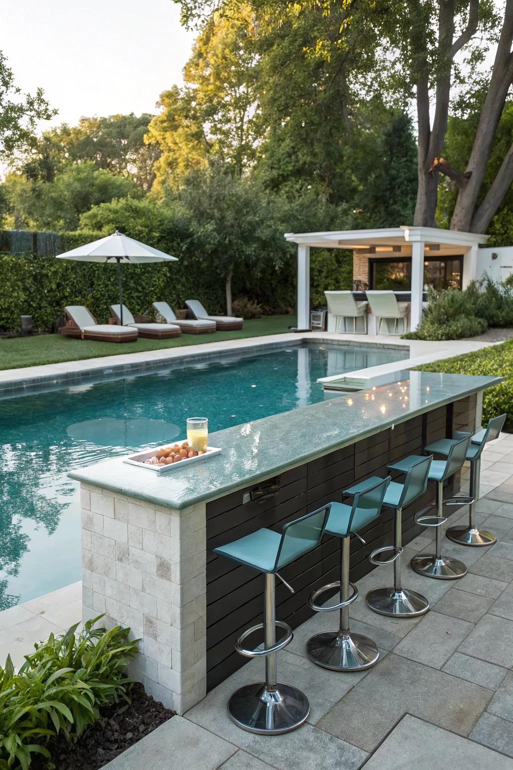 Enjoy drinks without leaving the water with a swim-up bar.