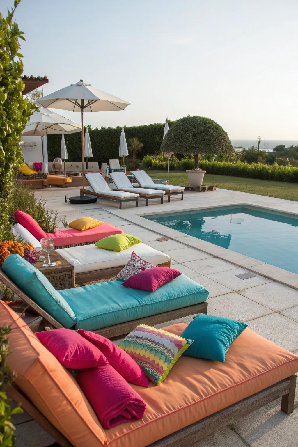 Comfortable lounge areas make for a perfect poolside experience.