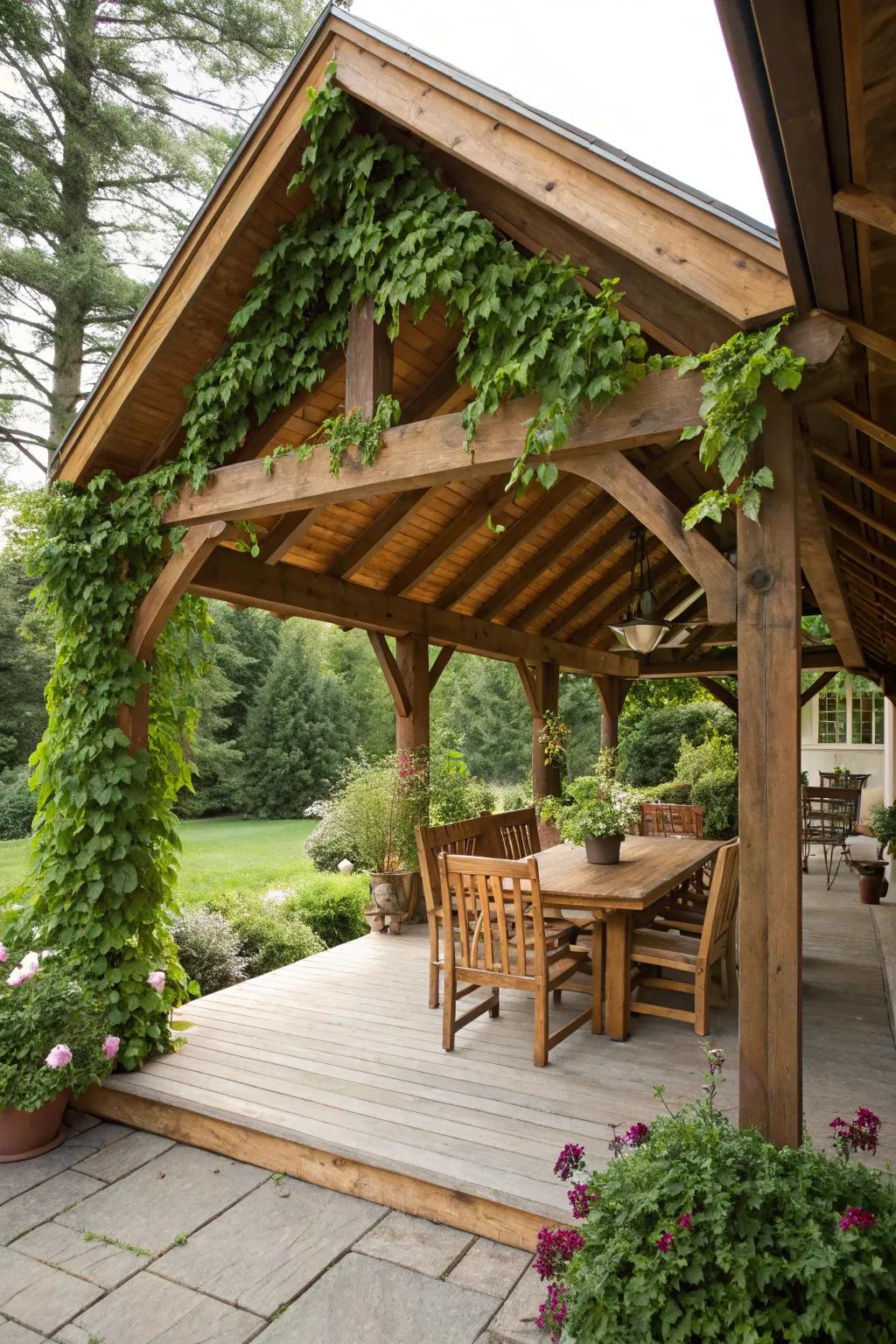Embrace rustic charm with a classic wooden A-frame.