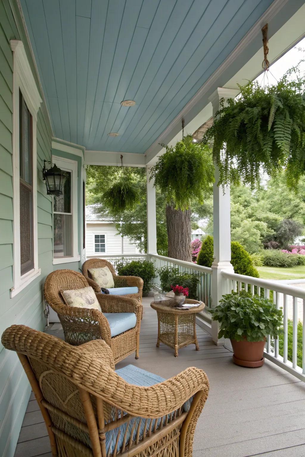 Haint Blue gives your porch a timeless and calming vibe.