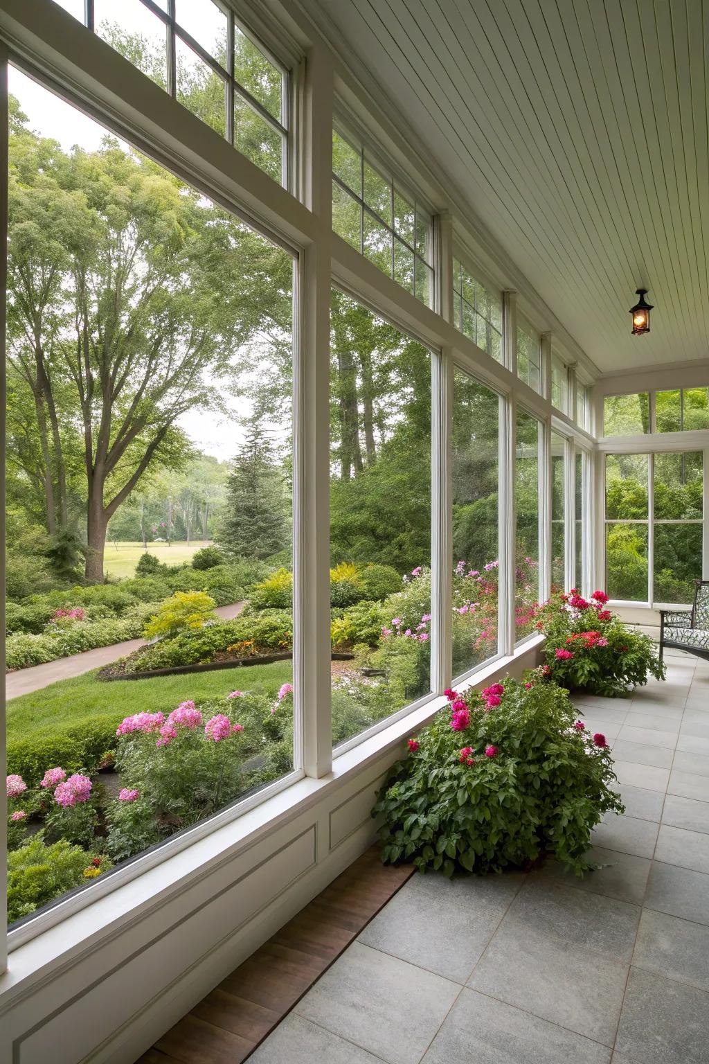 Floor-to-ceiling windows that bring nature indoors.