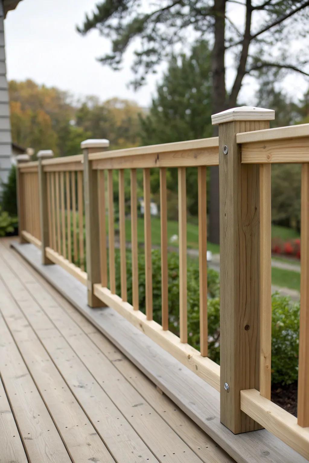 Simplicity at its best with a minimalist horizontal wood railing.