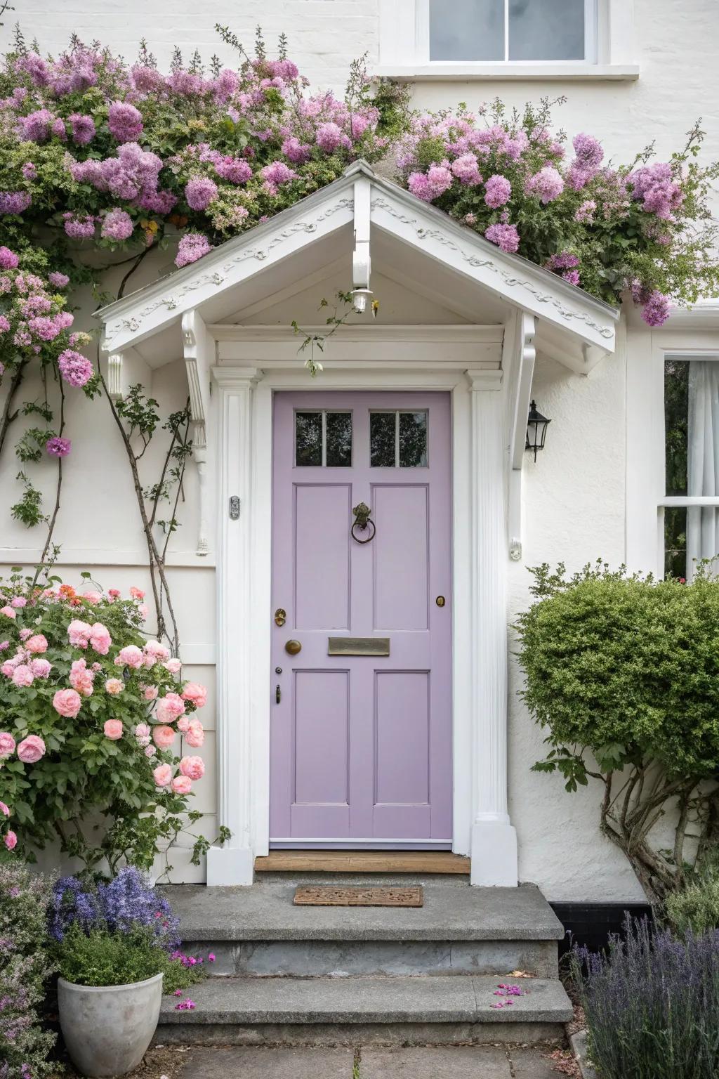 Lavender doors offer a gentle and inviting touch to any home.