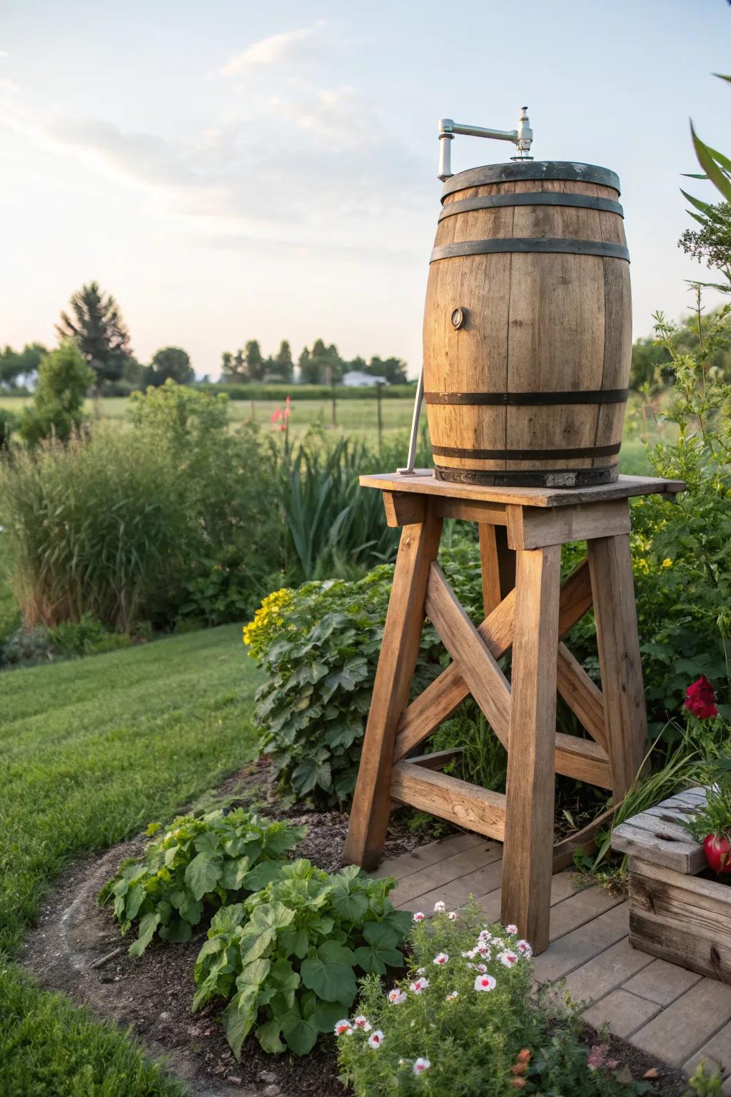 A classic wooden stand crafted from reclaimed wood