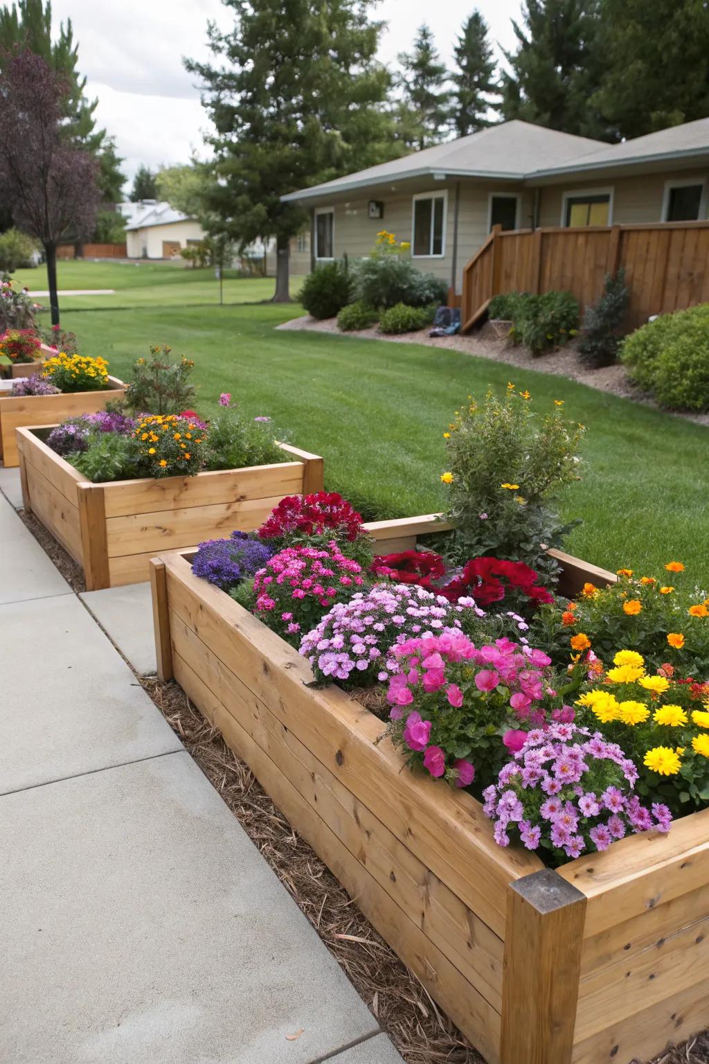 Wooden raised beds bring warmth and character to any home.