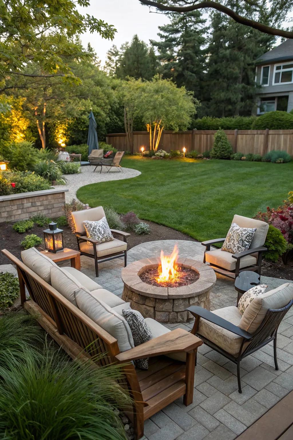 A cozy fire pit area perfect for chilly evenings.