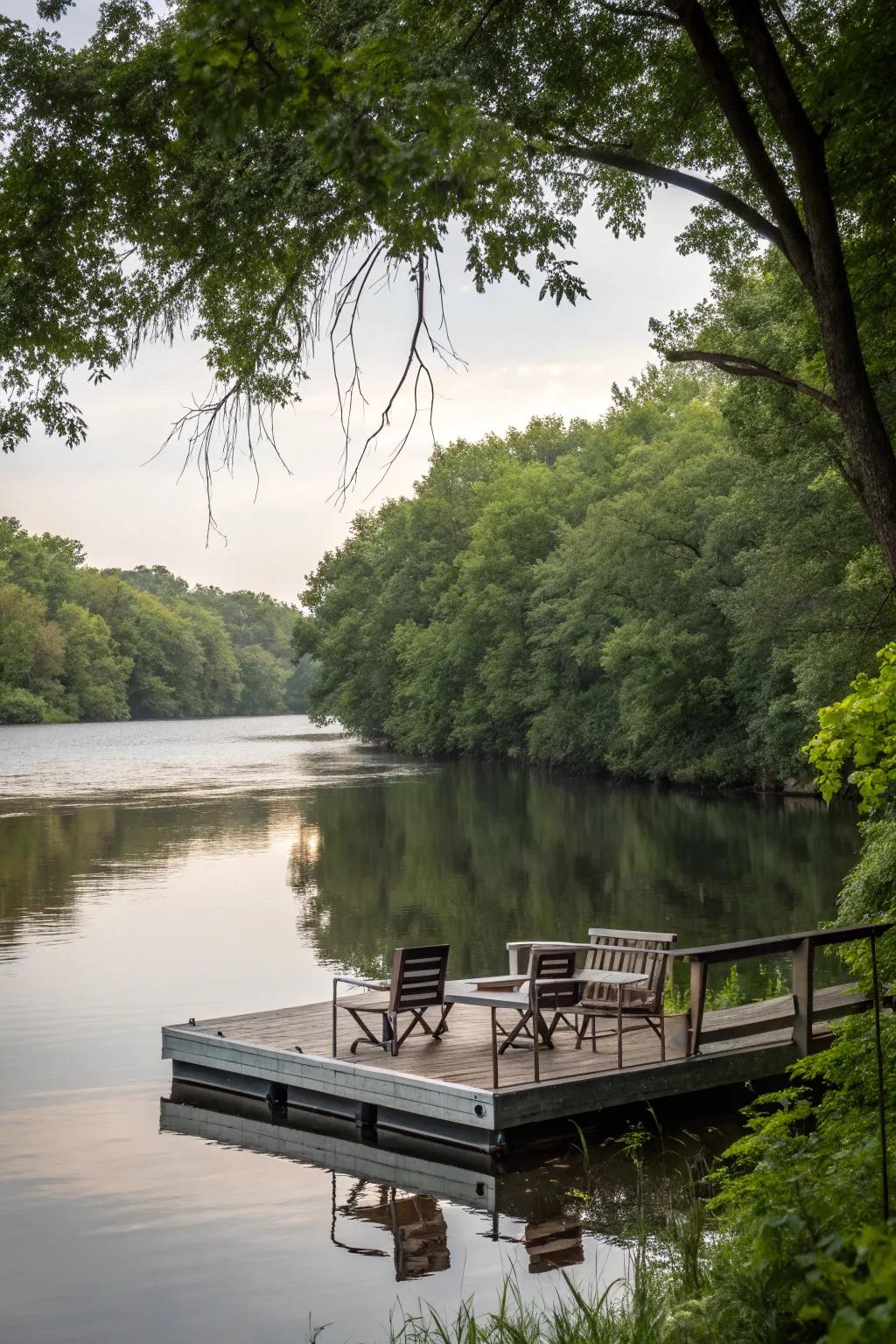 A versatile floating dock, perfect for ever-changing water levels.
