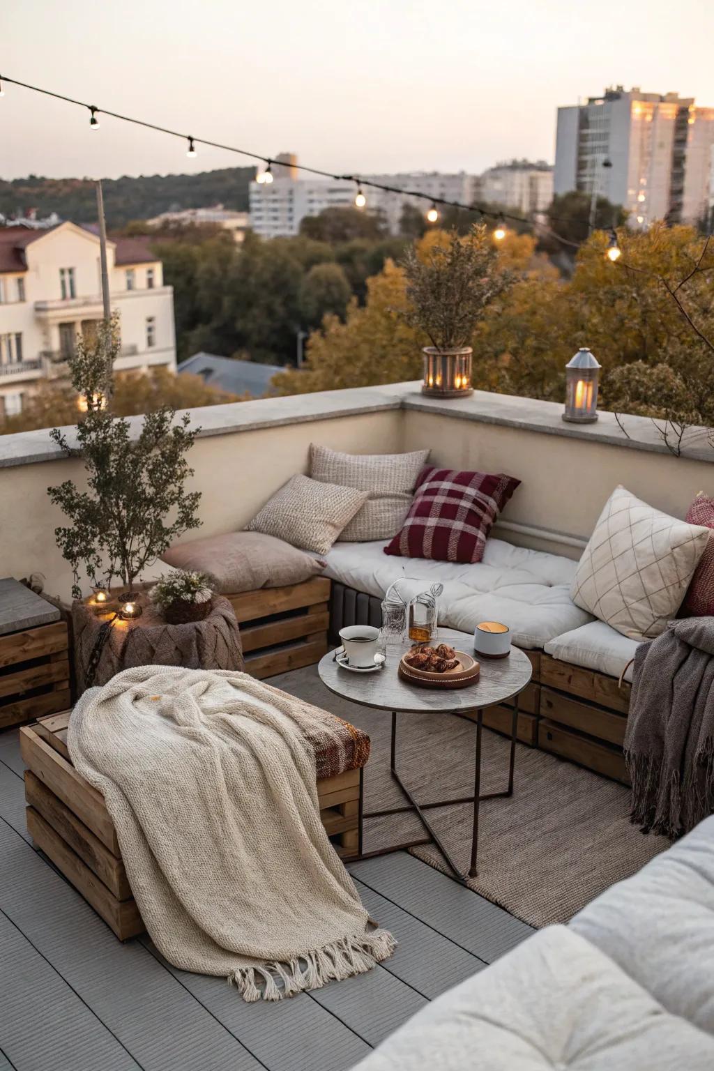 A cozy seating nook perfect for relaxation and intimate gatherings.