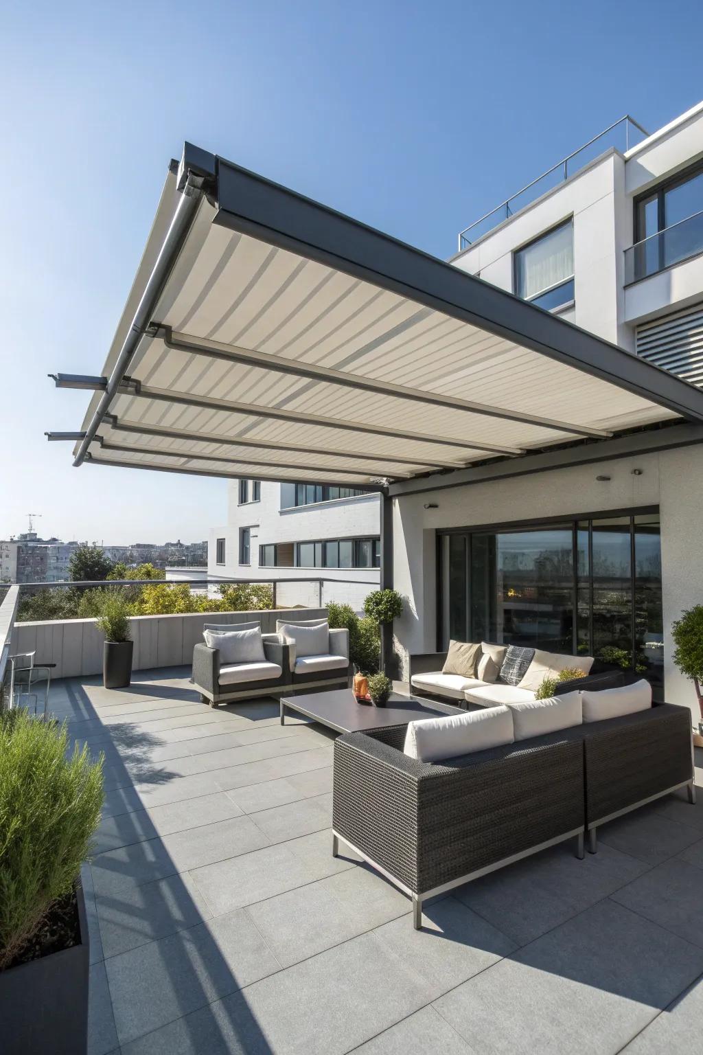 Enjoy the best of both worlds with retractable awnings that blend style and function.
