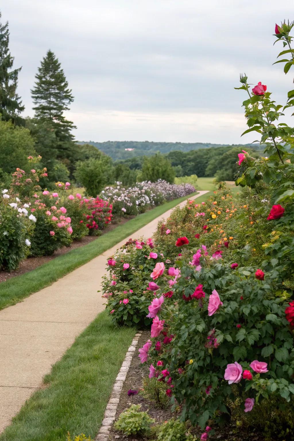Create eye-catching borders with Rose of Sharon.