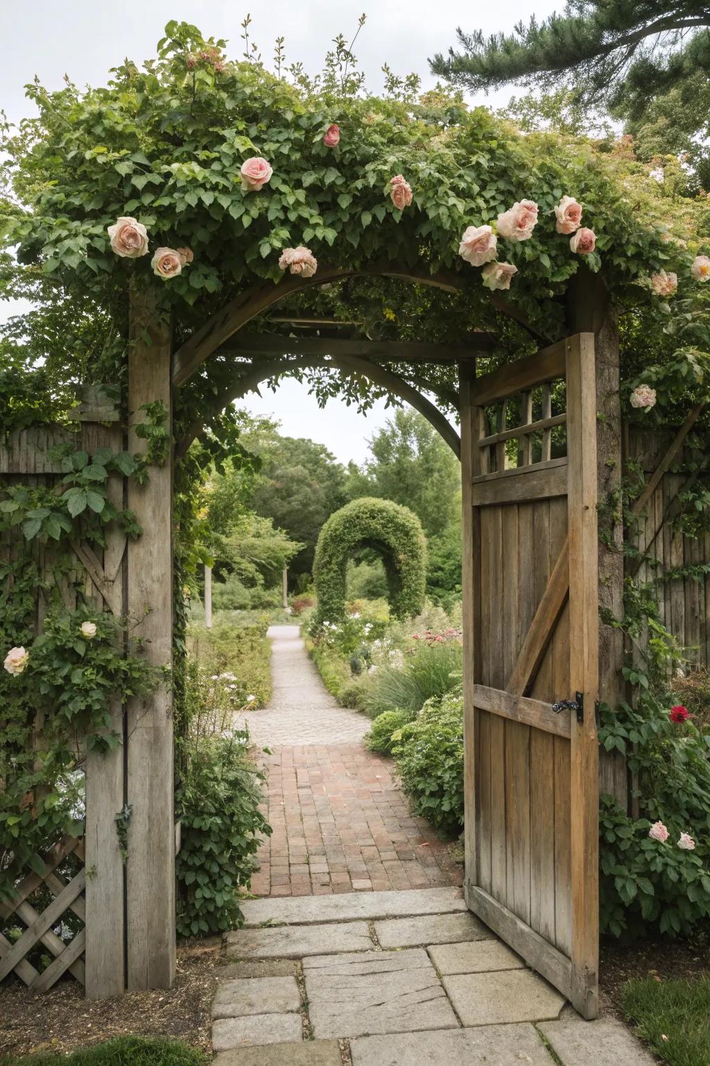 A hidden entrance sets the tone for a secret garden adventure.