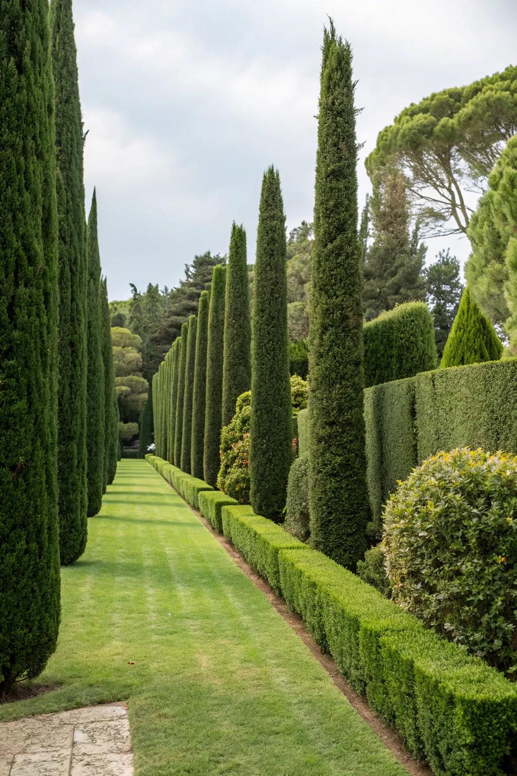 Natural green hedges creating a stylish and private boundary.