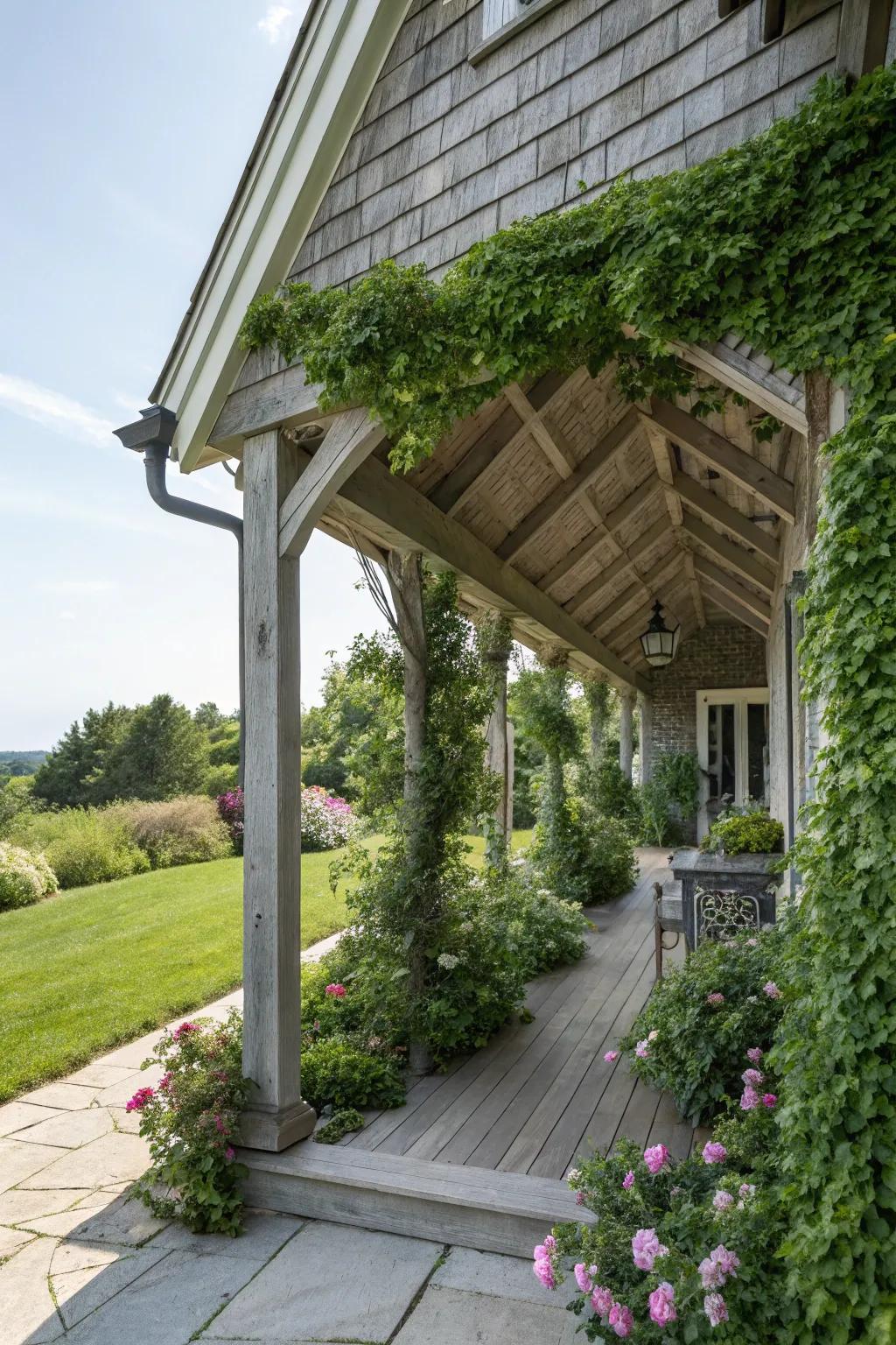 A classic gable roof brings timeless elegance to your porch.
