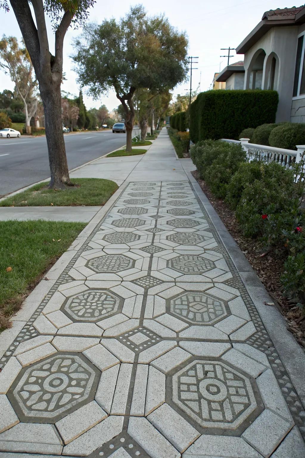 Transform your walkway with eye-catching geometric patterns.