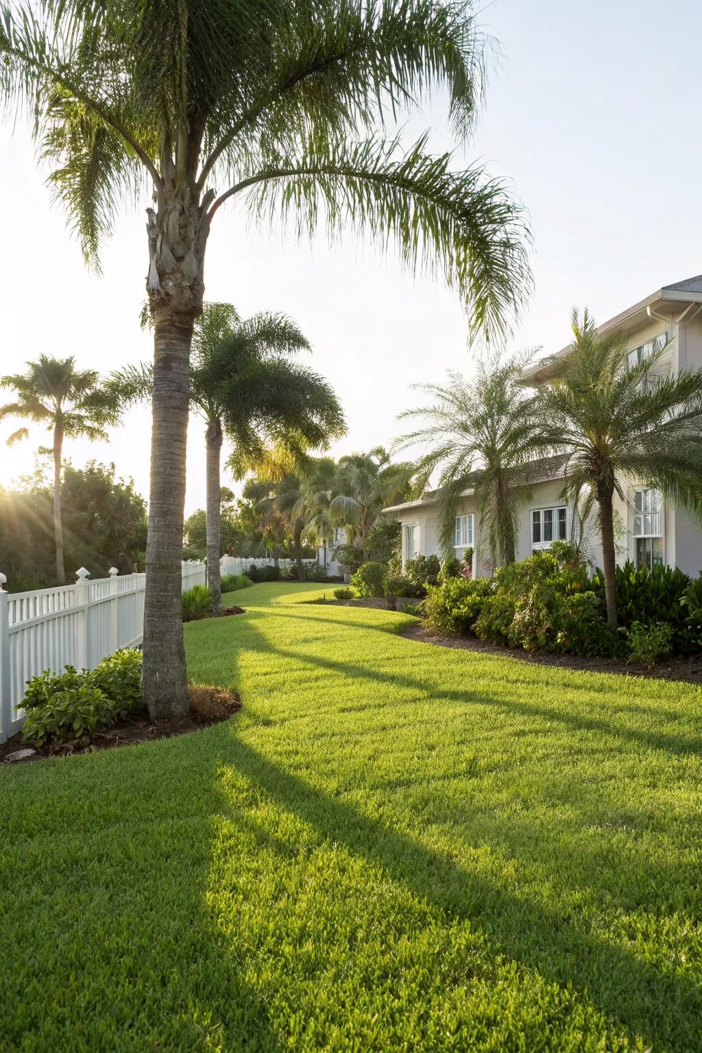 A vibrant green lawn sets the stage for any Florida front yard.