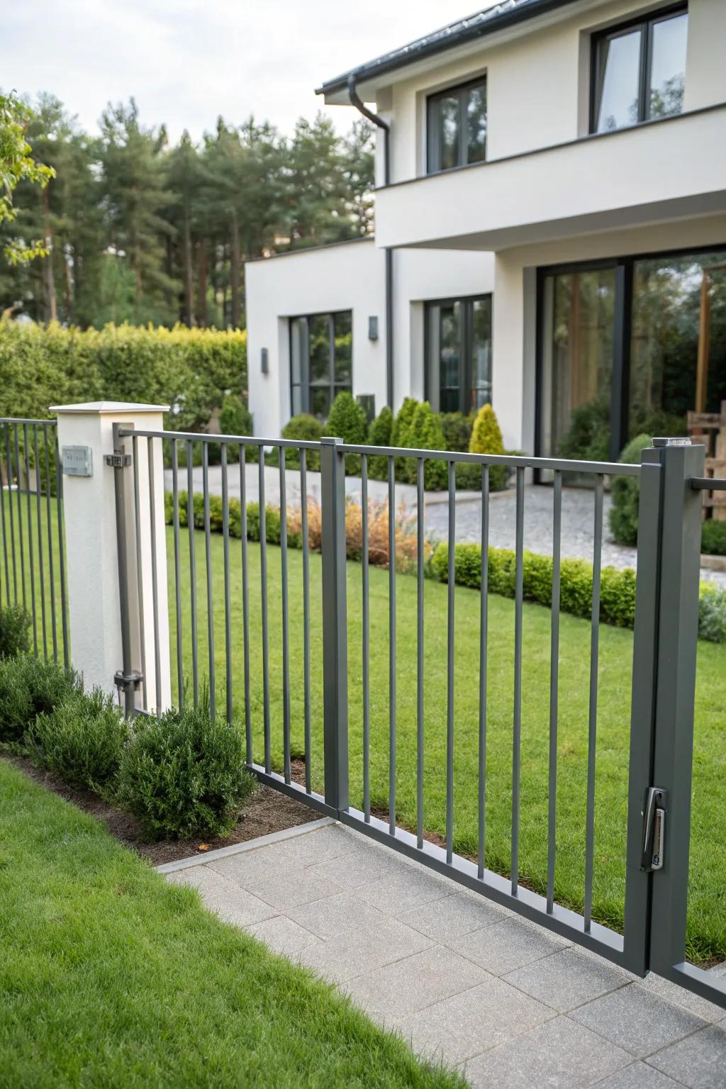 Sleek minimalist sliding gate for a modern touch