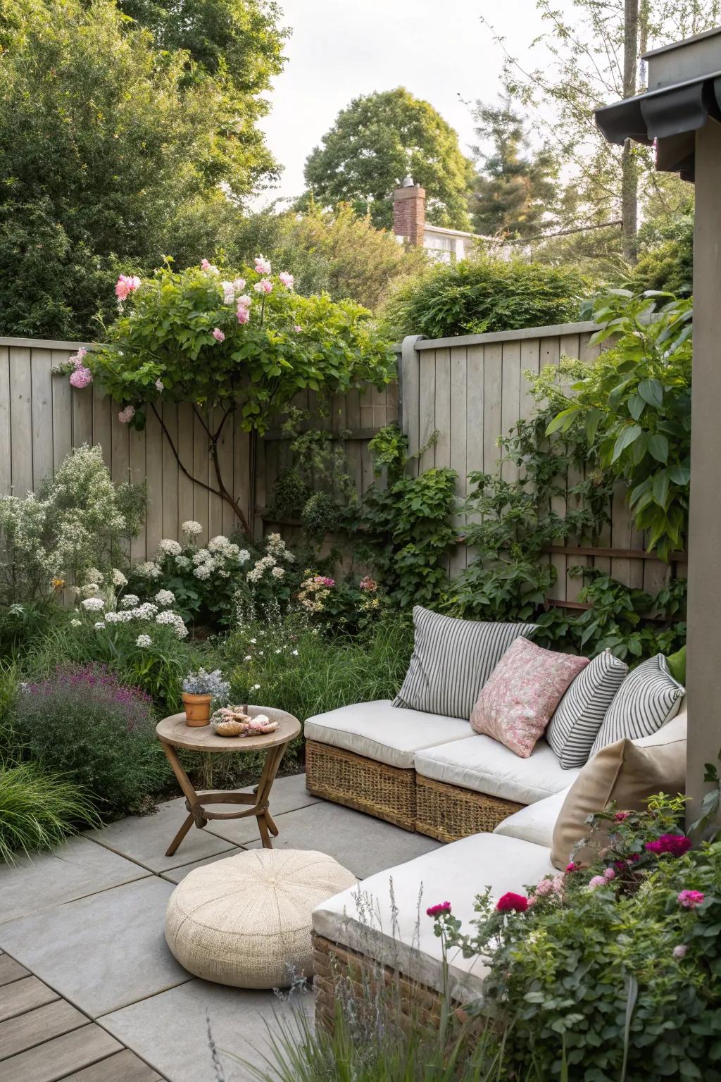 A cozy seating area can transform your backyard into a relaxation haven.