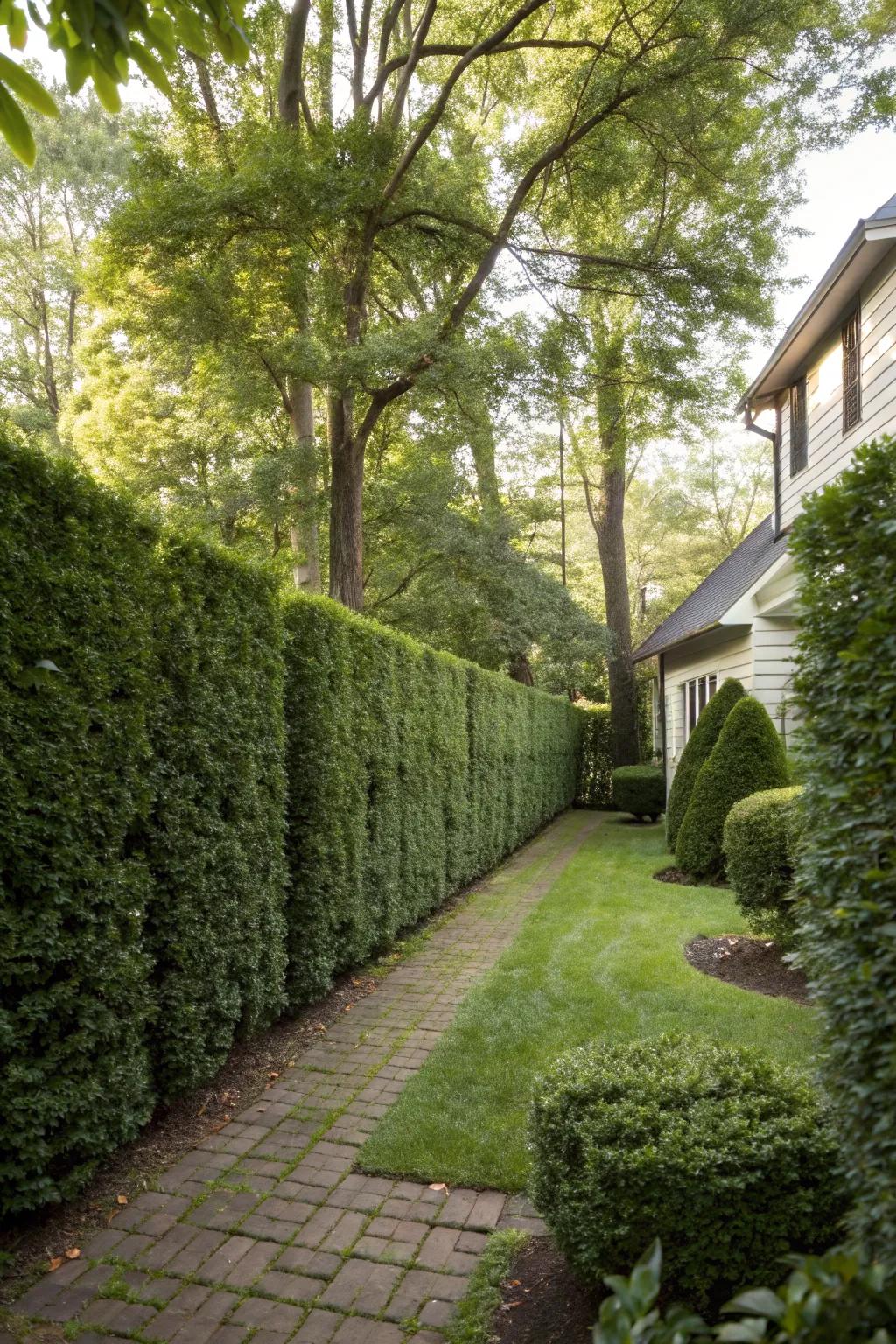 Hedges provide a natural and eco-friendly privacy solution.