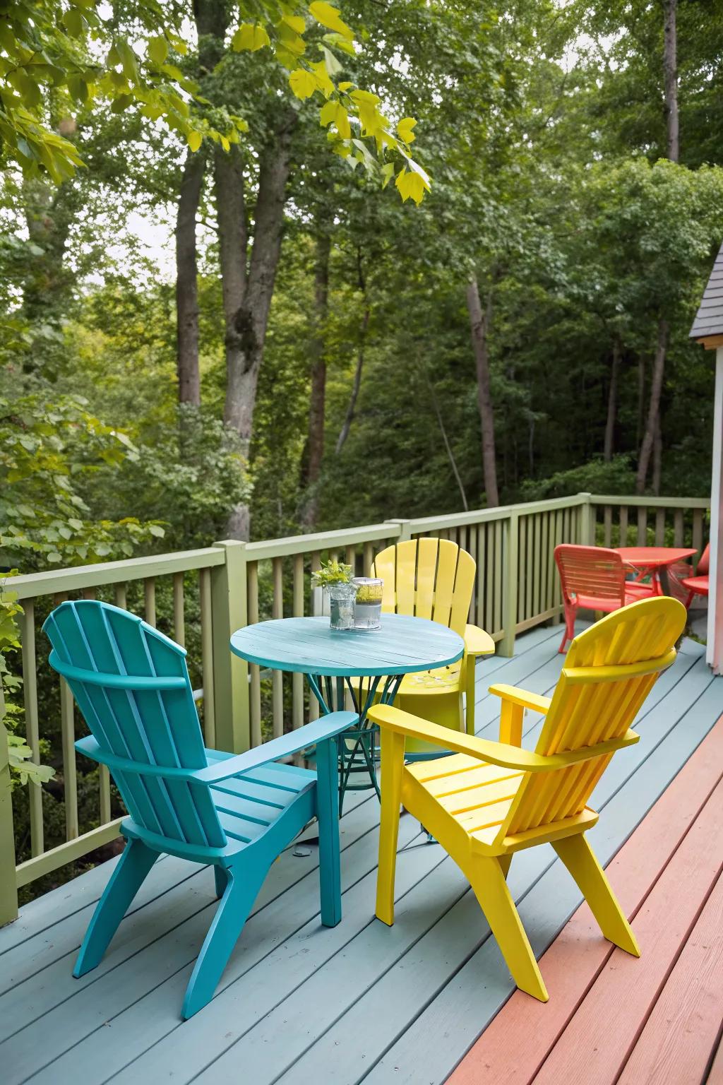 A splash of paint can transform tired furniture into eye-catching pieces.