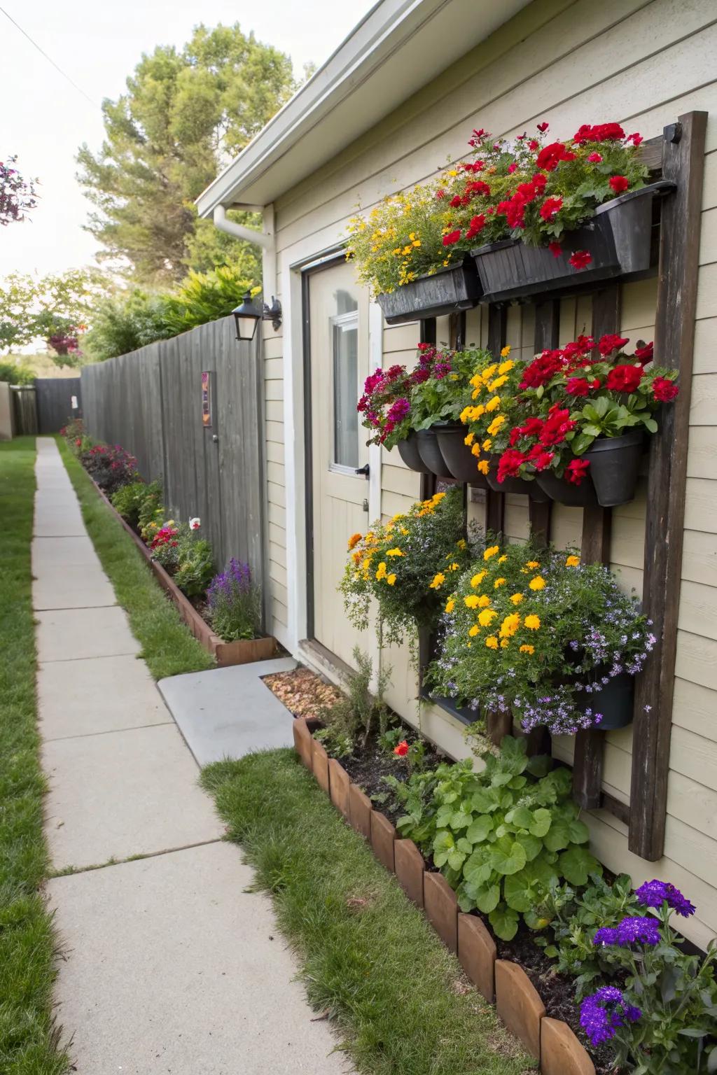 Vertical gardens breathe life into compact spaces.