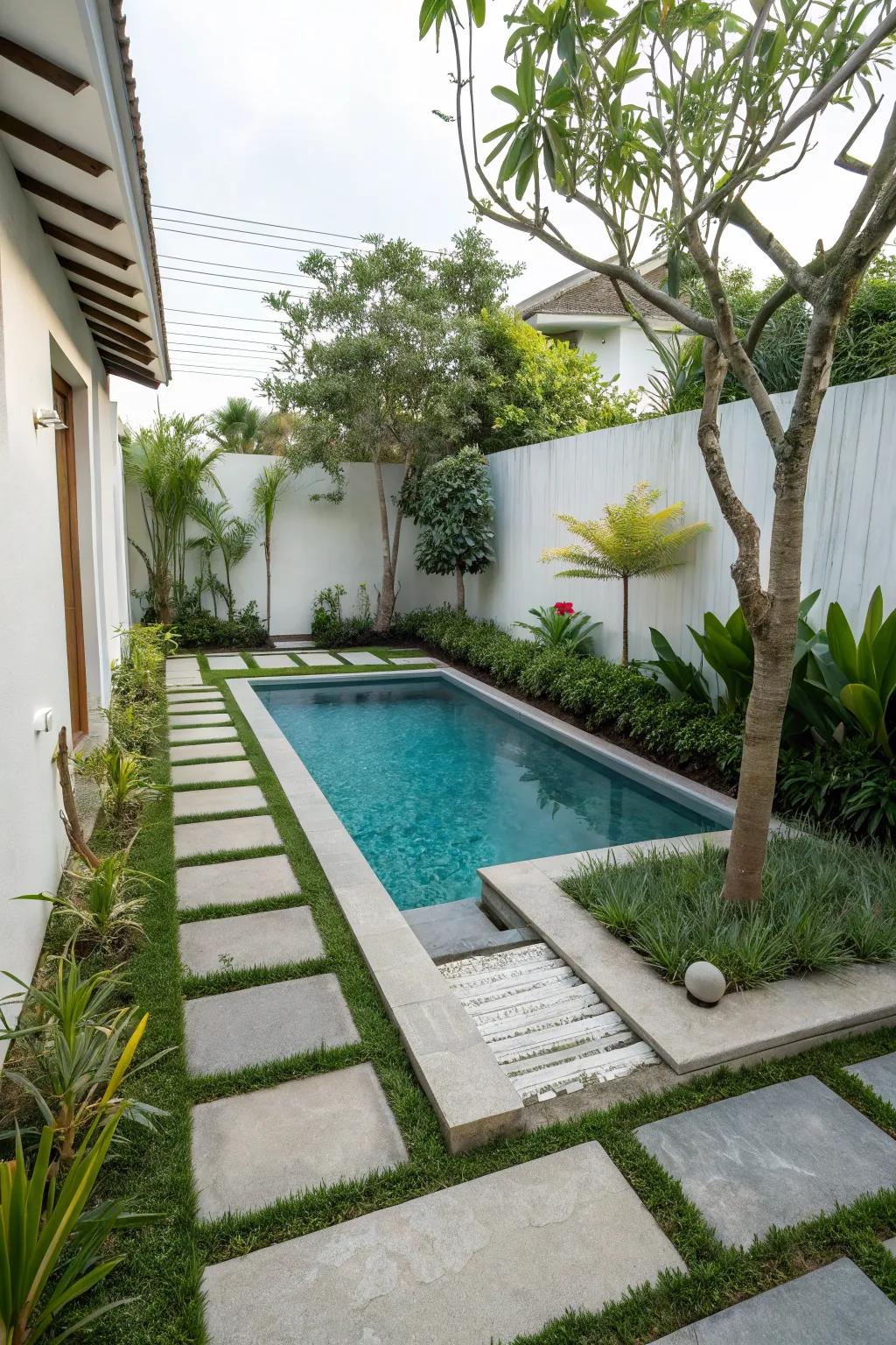 Plunge pools offer a chic, space-saving solution for budget-conscious homeowners.